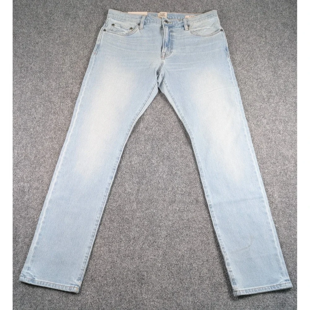 Flint and Tinder Slim Fit Jeans Mens‎ 32/32 Light Wash Stretch Denim NWT